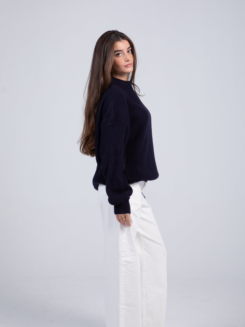 Oversized Navy Blue Pullover