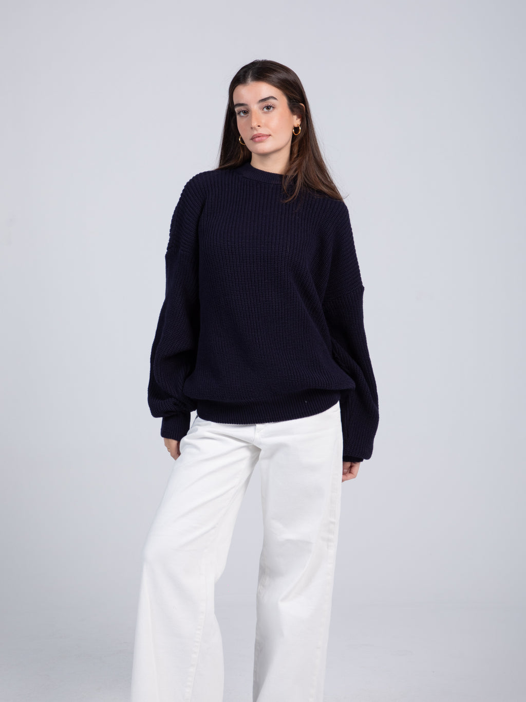 Oversized Navy Blue Pullover