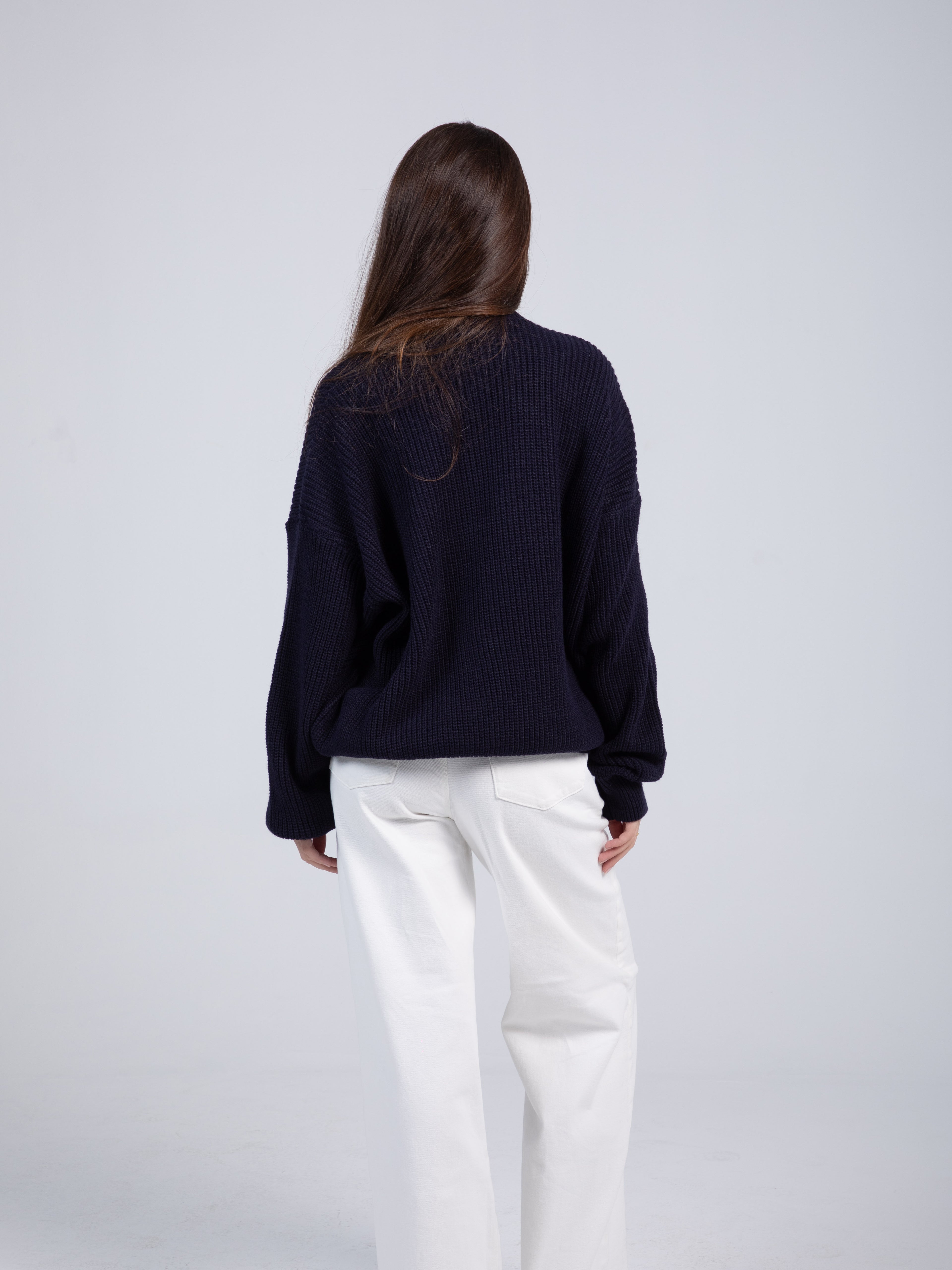 Oversized Navy Blue Pullover