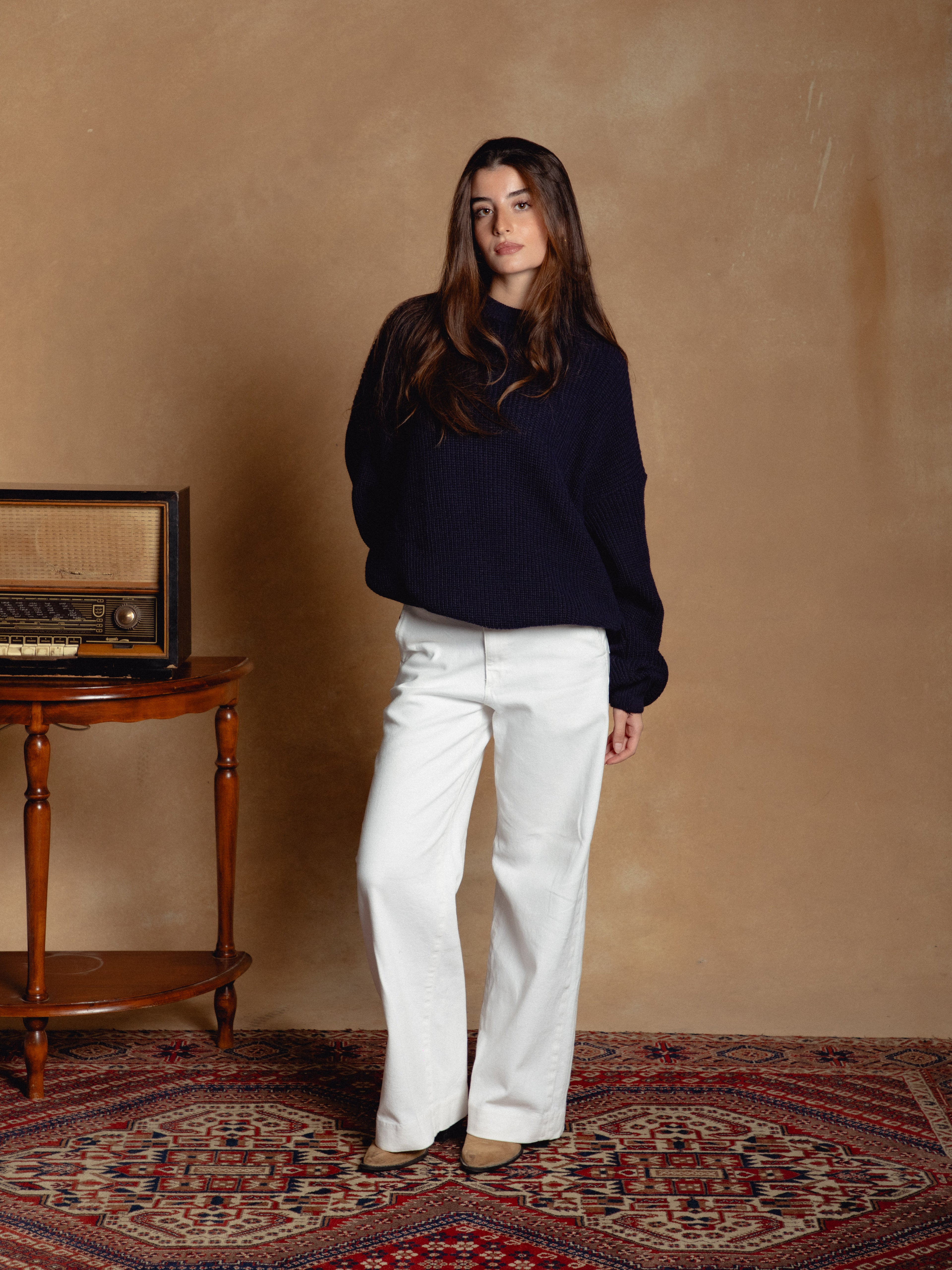 Oversized Navy Blue Pullover