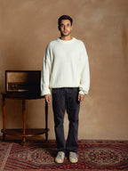 Oversized White Knitted Pullover