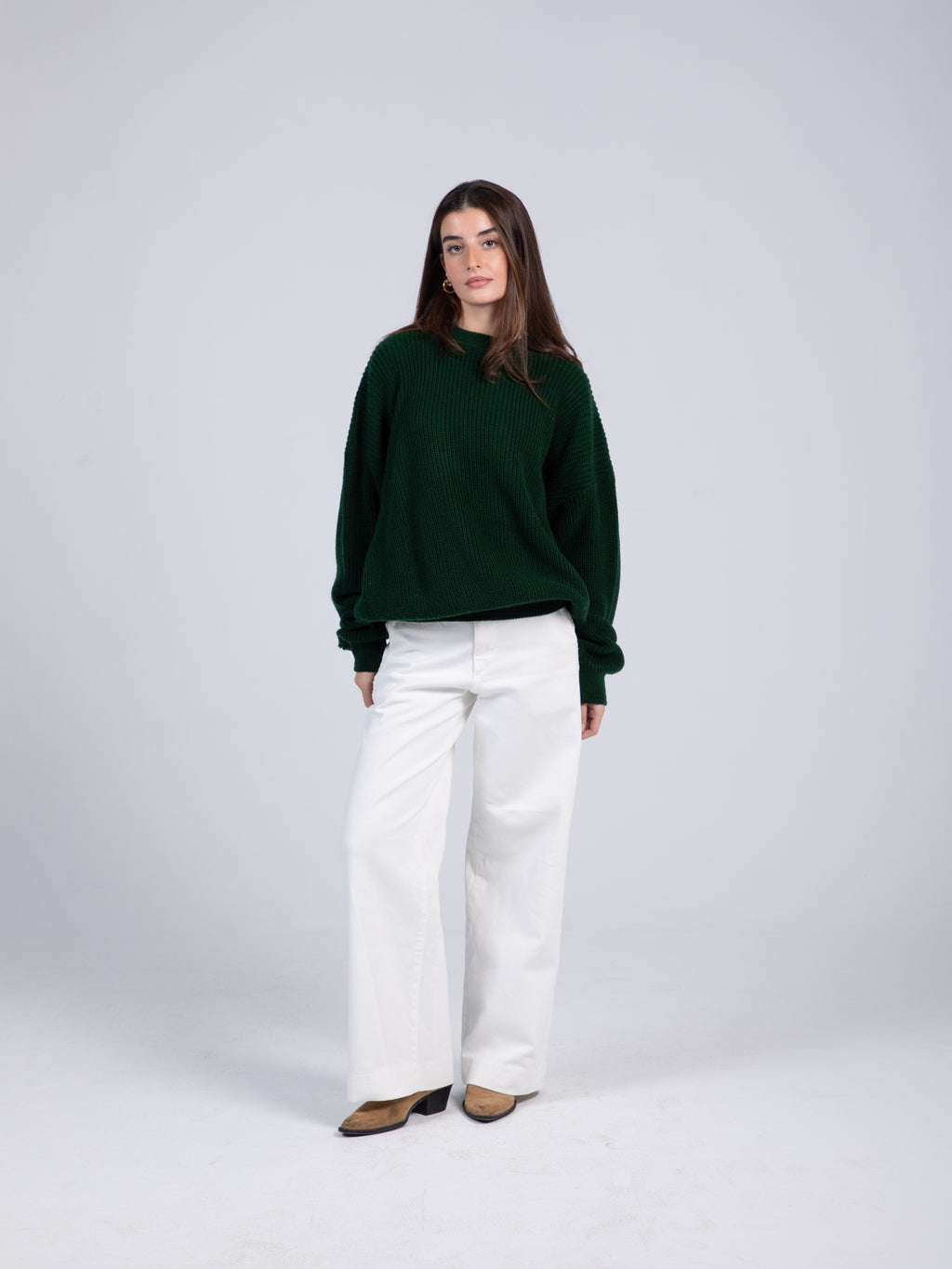 Oversized Navy Green Pullover