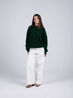 Oversized Navy Green Pullover