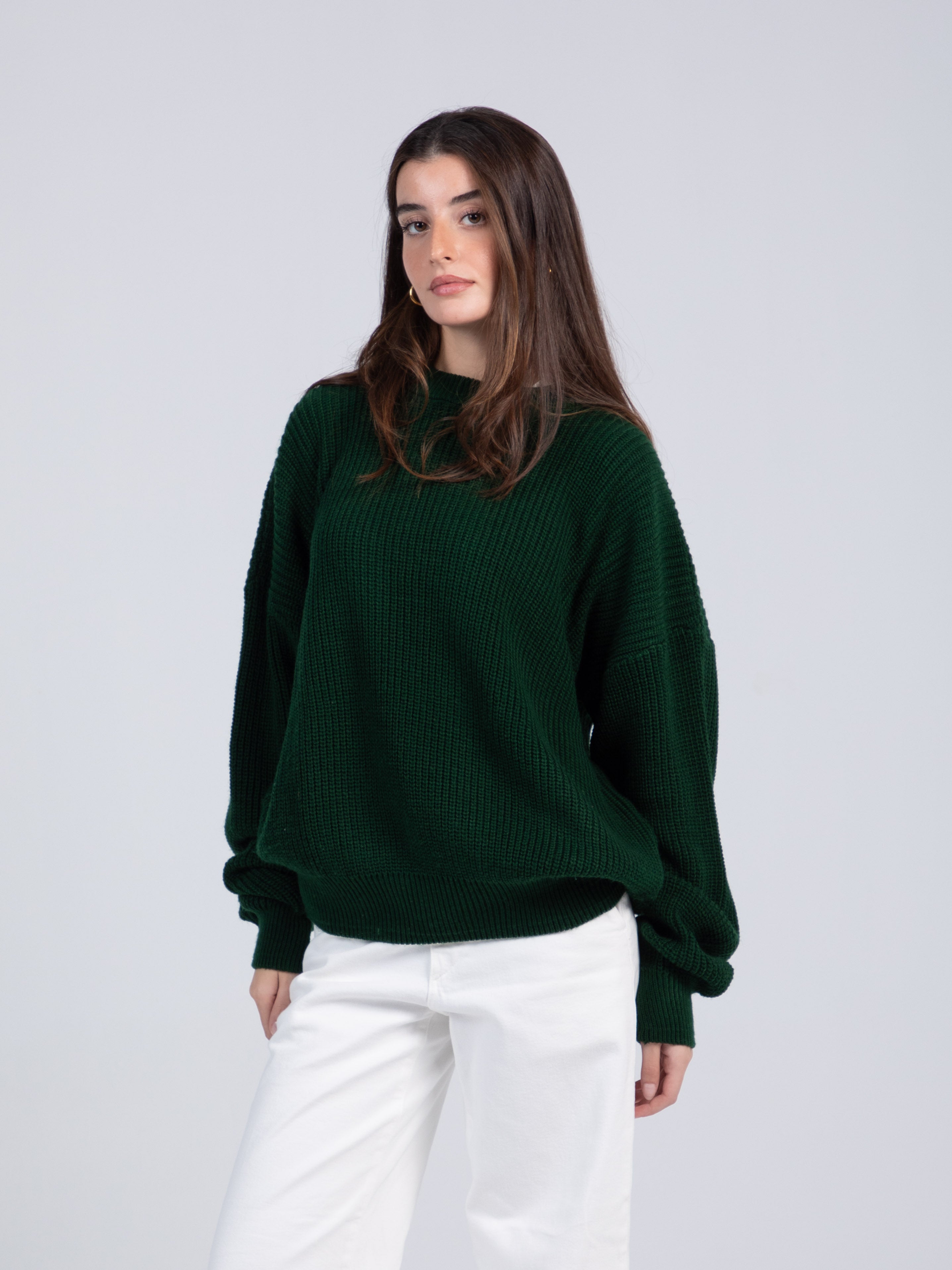 Oversized Navy Green Pullover