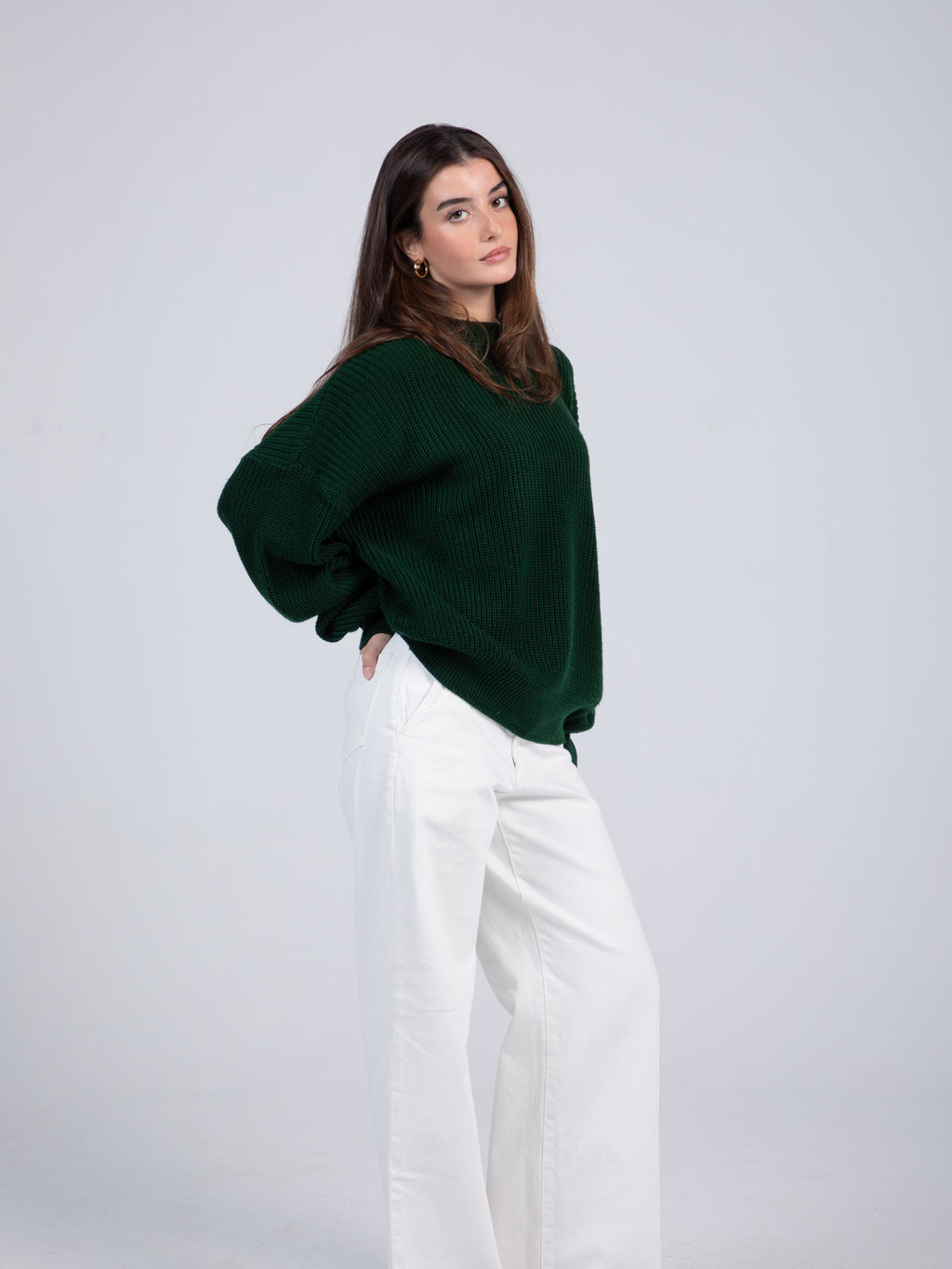 Oversized Navy Green Pullover