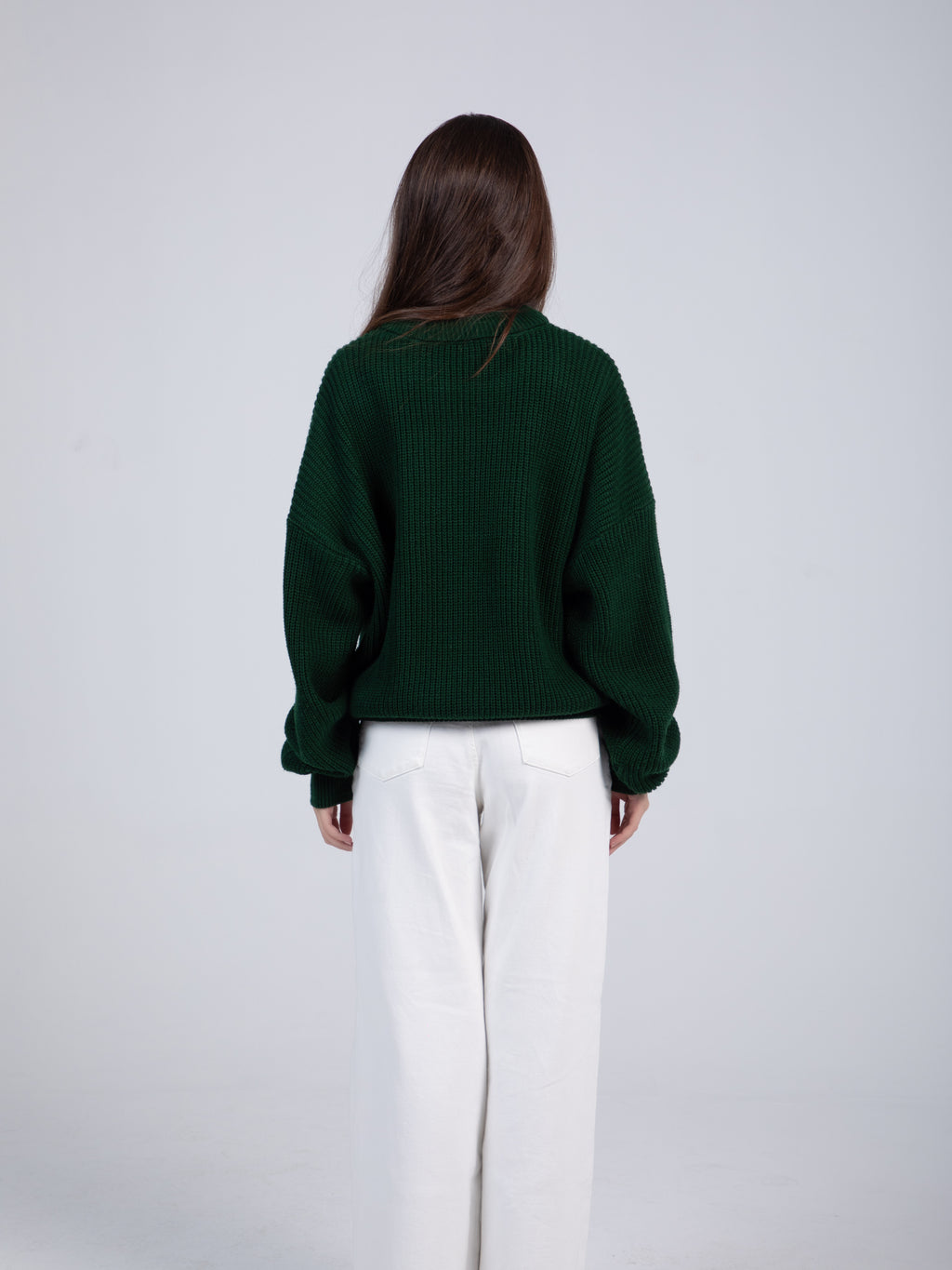 Oversized Navy Green Pullover