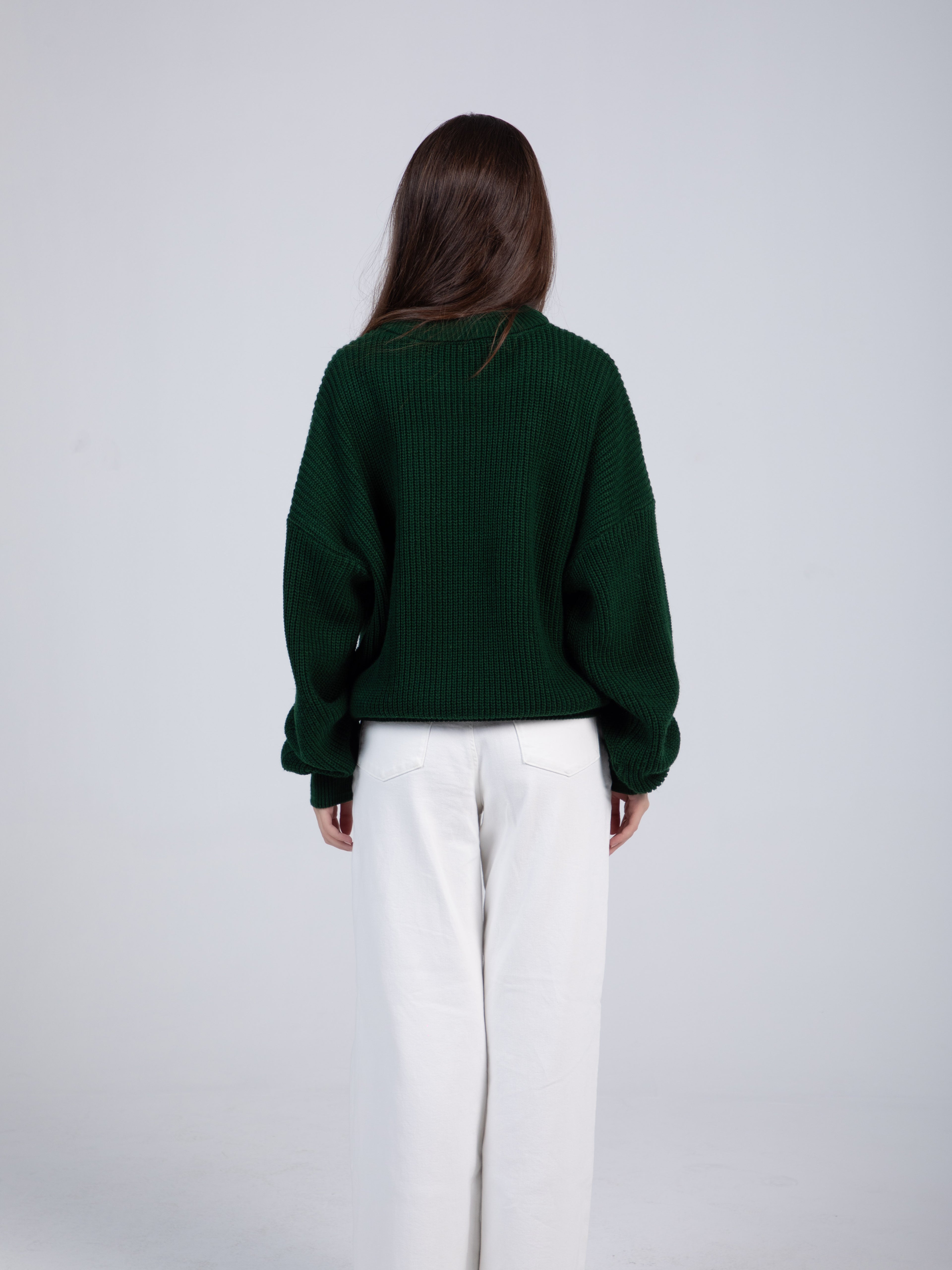 Oversized Navy Green Pullover