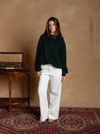 Oversized Navy Green Pullover