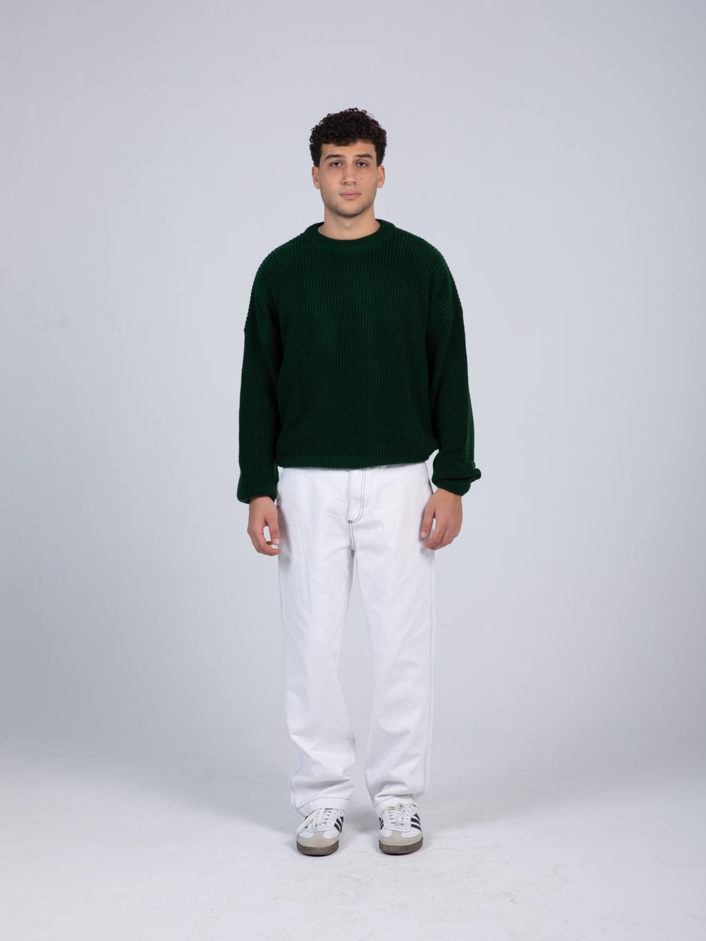 Oversized Navy Green Pullover