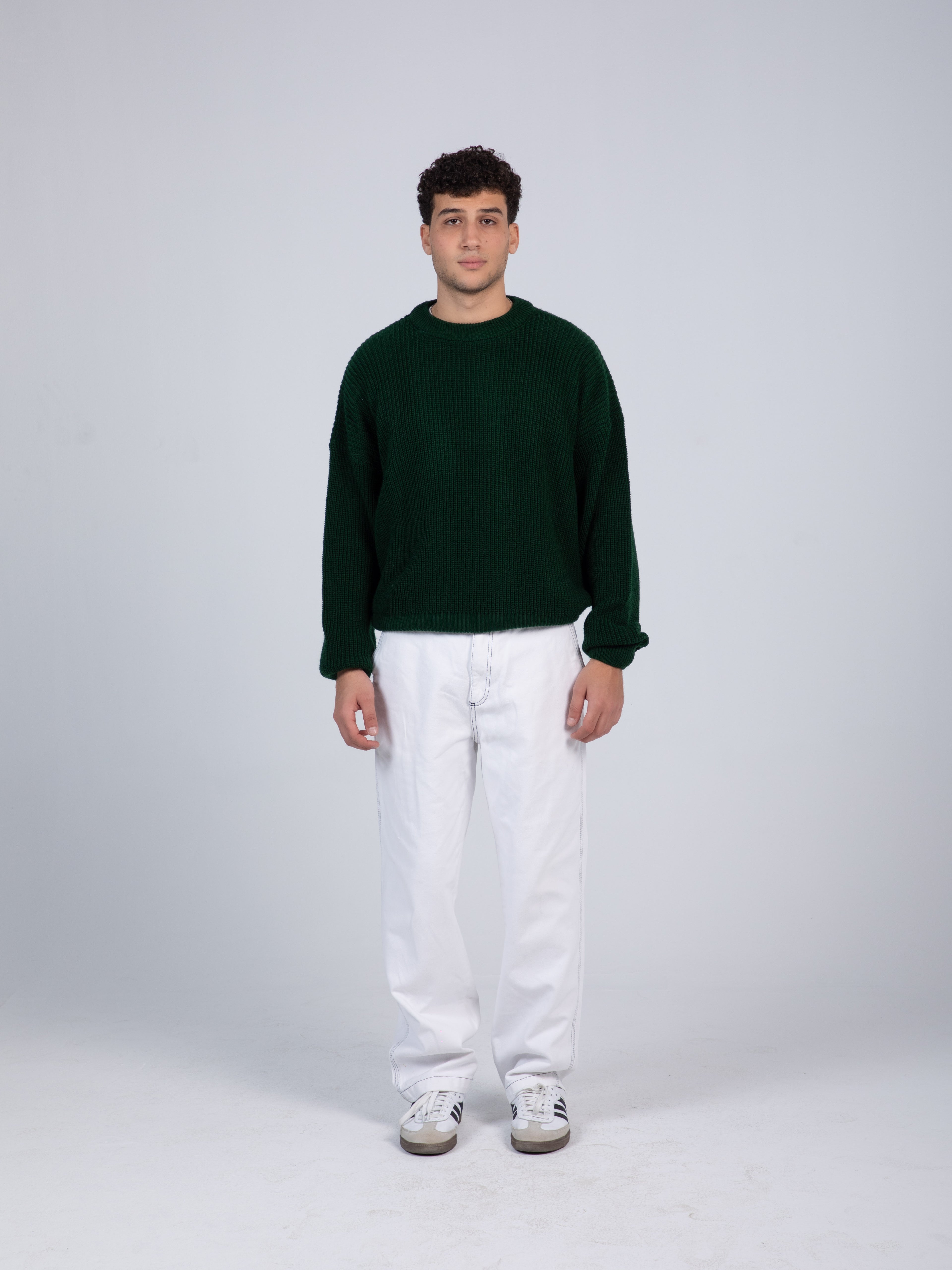 Oversized Navy Green Pullover