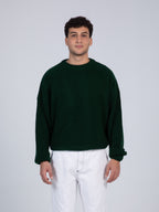 Oversized Navy Green Pullover