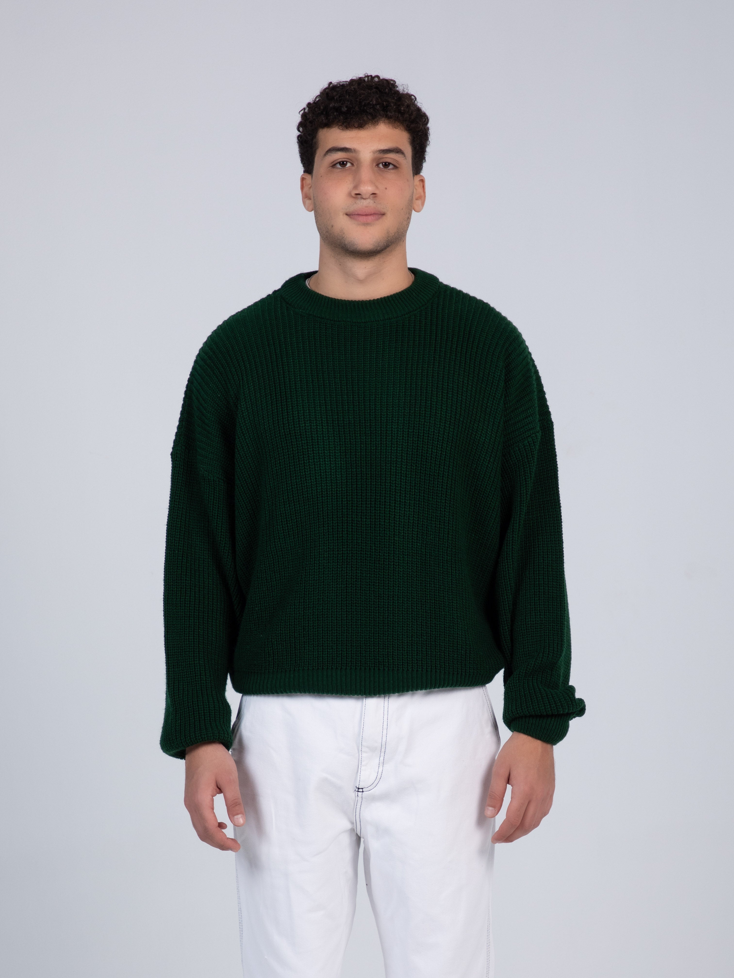 Oversized Navy Green Pullover