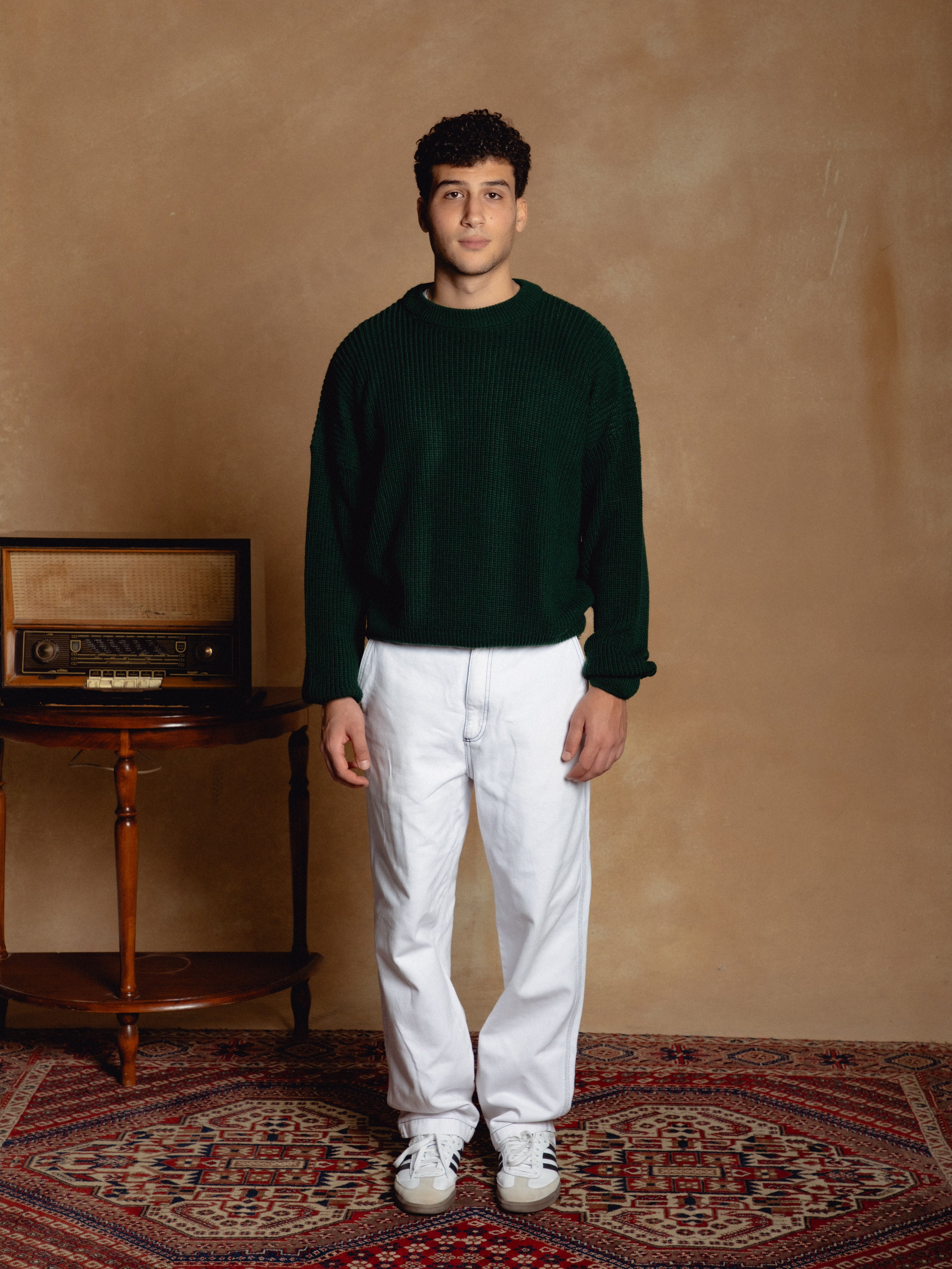 Oversized Navy Green Pullover