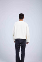 Oversized White Knitted Pullover